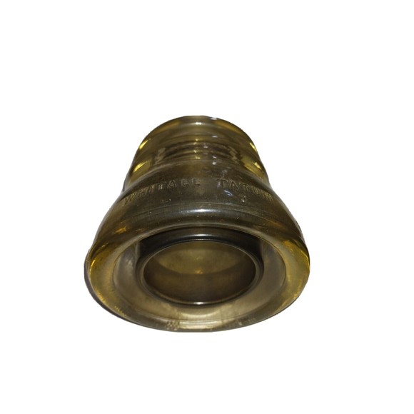 Vintage "WHITALL 45"  CD-155 glass insulator, clear, Pre-Drilled 3/8 hole in top - Picture 4 of 7